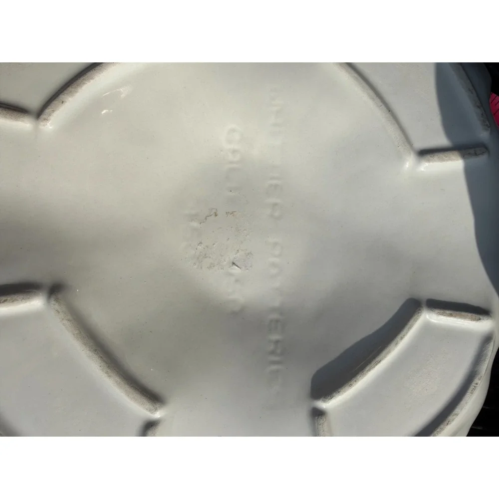 Vintage White Ceramic Lotus Serving Platter Flower-shaped‎ Decorative 13inches